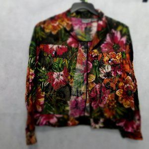 Flowered jacket by CHICO'S size 1